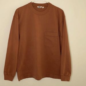 Long sleeve dark orange Uniqlo shirt